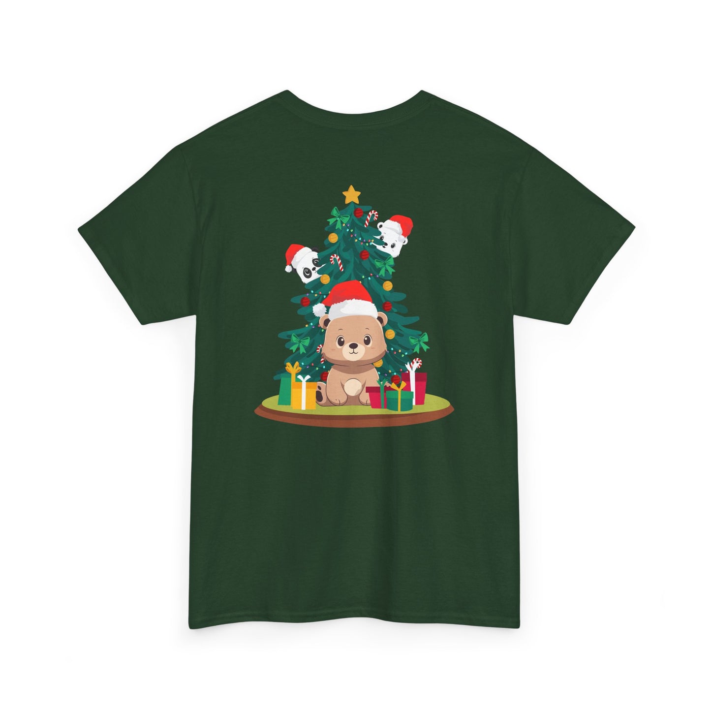 Peek a booo Christmas Santa bears (back) unisex crewneck t-shirt