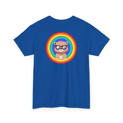 Rainbow Pancha bear rings (back) unisex crewneck t-shirt