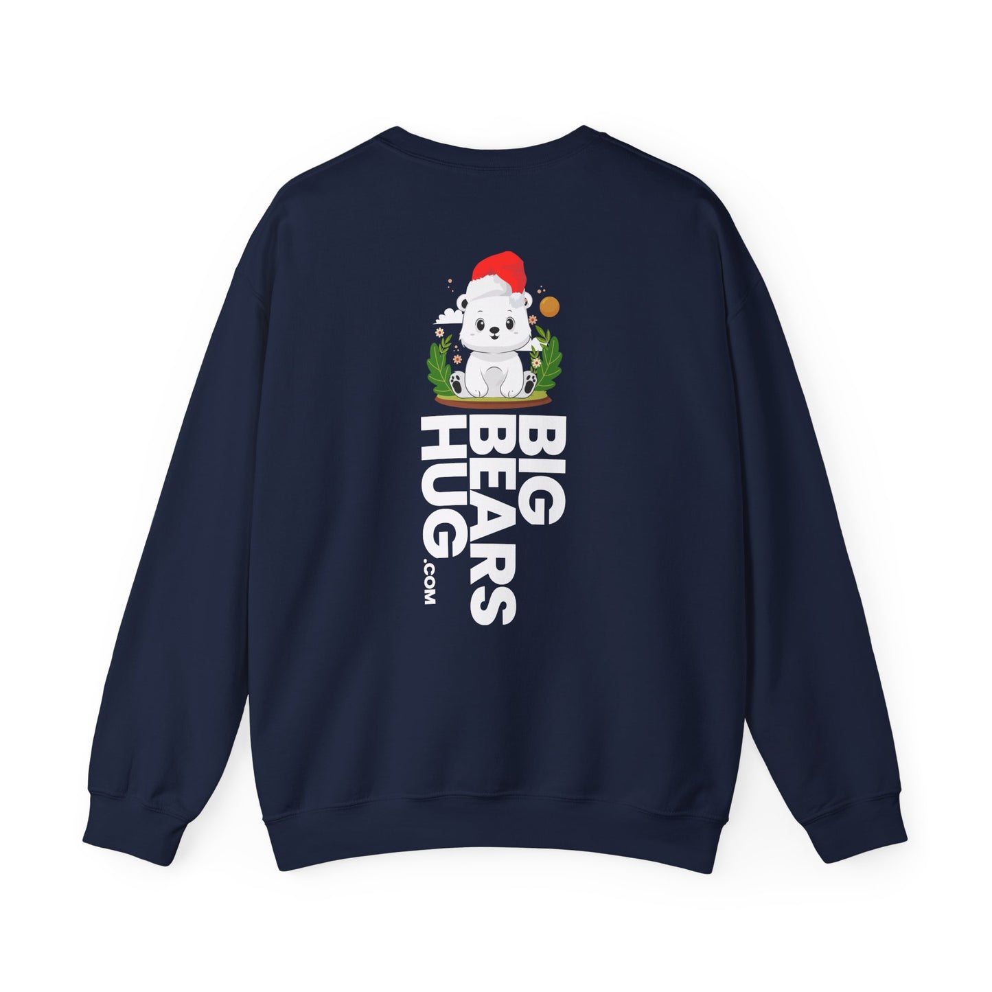 Snojo bear hug (back) Christmas unisex cozy crewneck sweatshirt