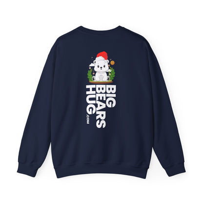Snojo bear hug (back) Christmas unisex cozy crewneck sweatshirt