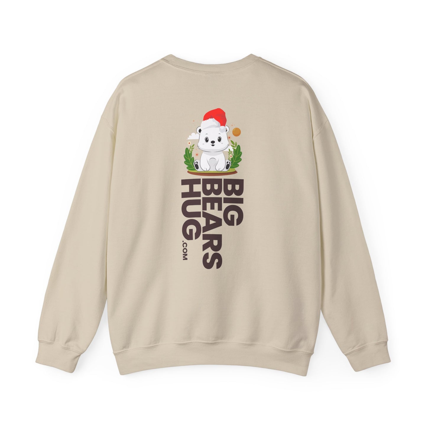 Snojo bear hug (back) Christmas unisex cozy crewneck sweatshirt
