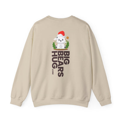 Snojo bear hug (back) Christmas unisex cozy crewneck sweatshirt