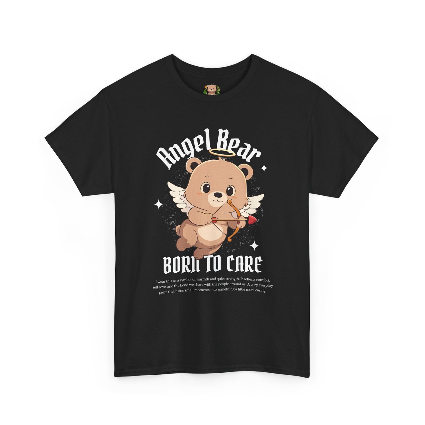 Angle bear, born to care (front) unisex crewneck t-shirt