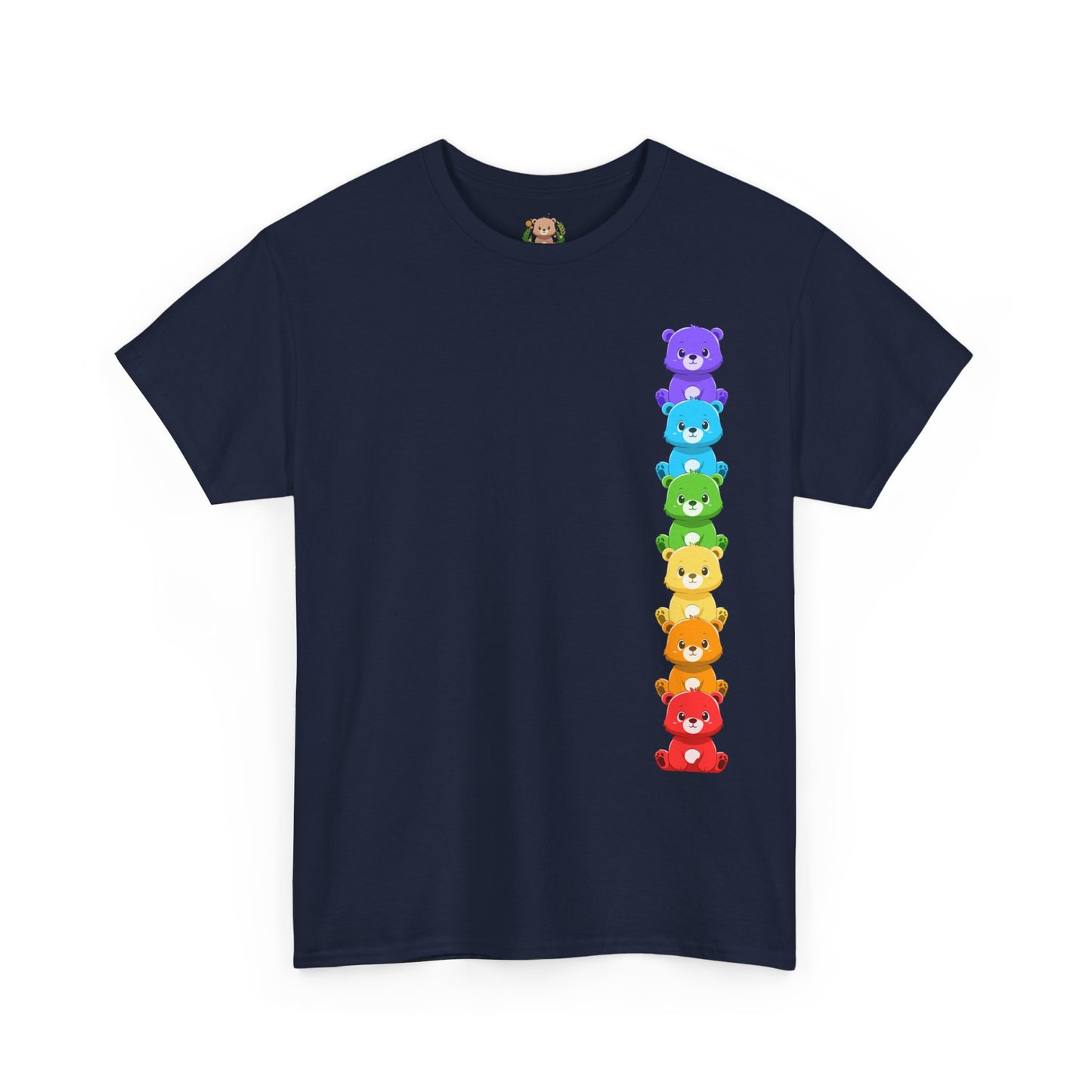 Rainbow bears line (front) unisex crewneck t-shirt