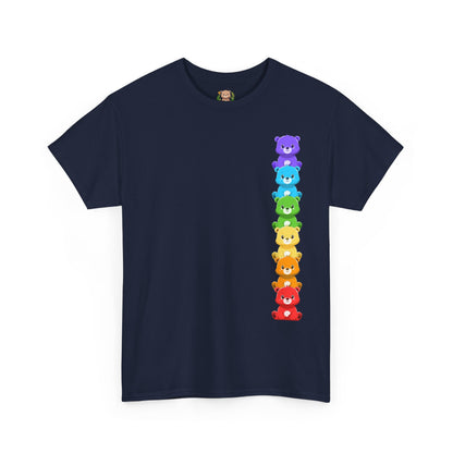 Rainbow bears line (front) unisex crewneck t-shirt