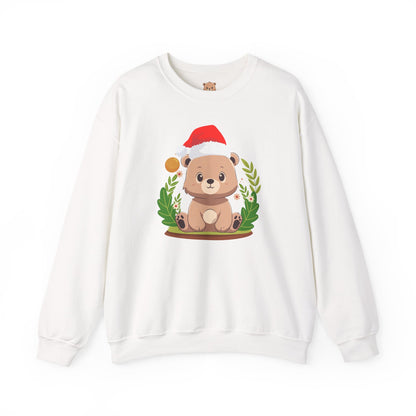 Pancha bear hug (front) Christmas unisex cozy crewneck sweatshirt