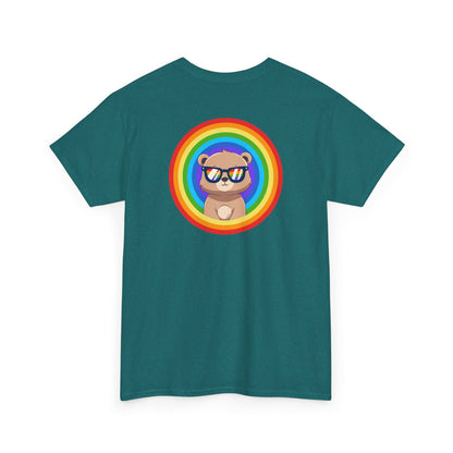 Rainbow Pancha bear rings (back) unisex crewneck t-shirt