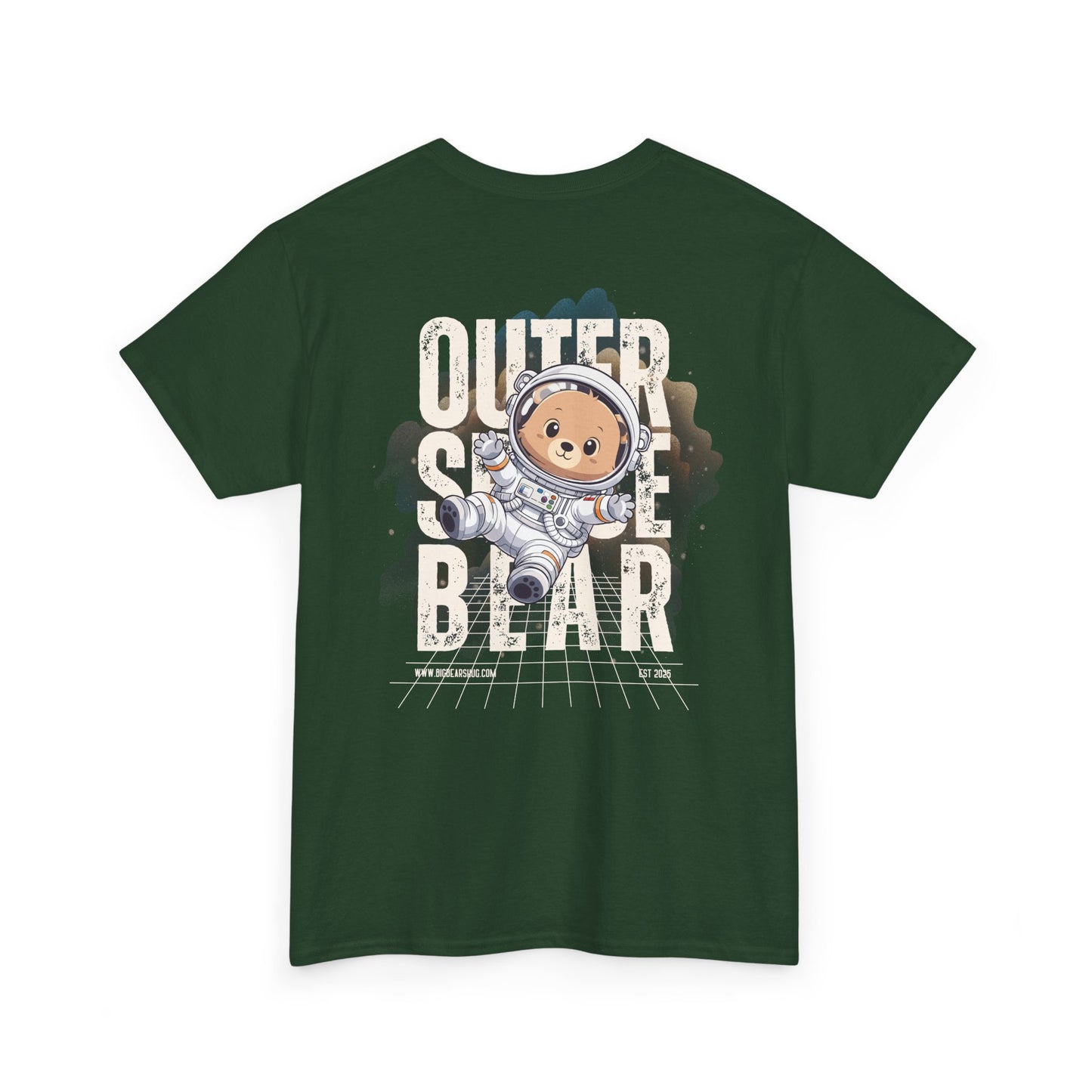 Outer space bear (back) unisex crewneck t-shirt
