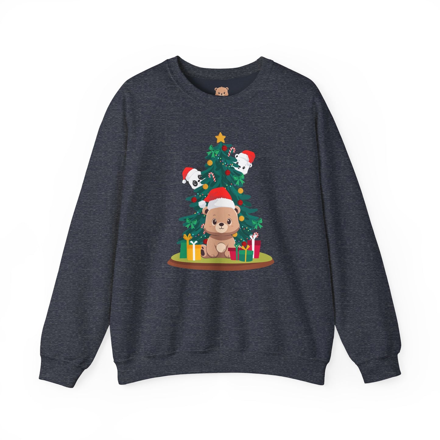 Peek a booo Christmas Santa bears unisex cozy crewneck sweatshirt