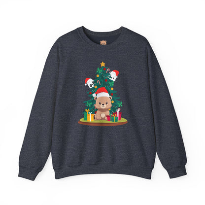 Peek a booo Christmas Santa bears unisex cozy crewneck sweatshirt