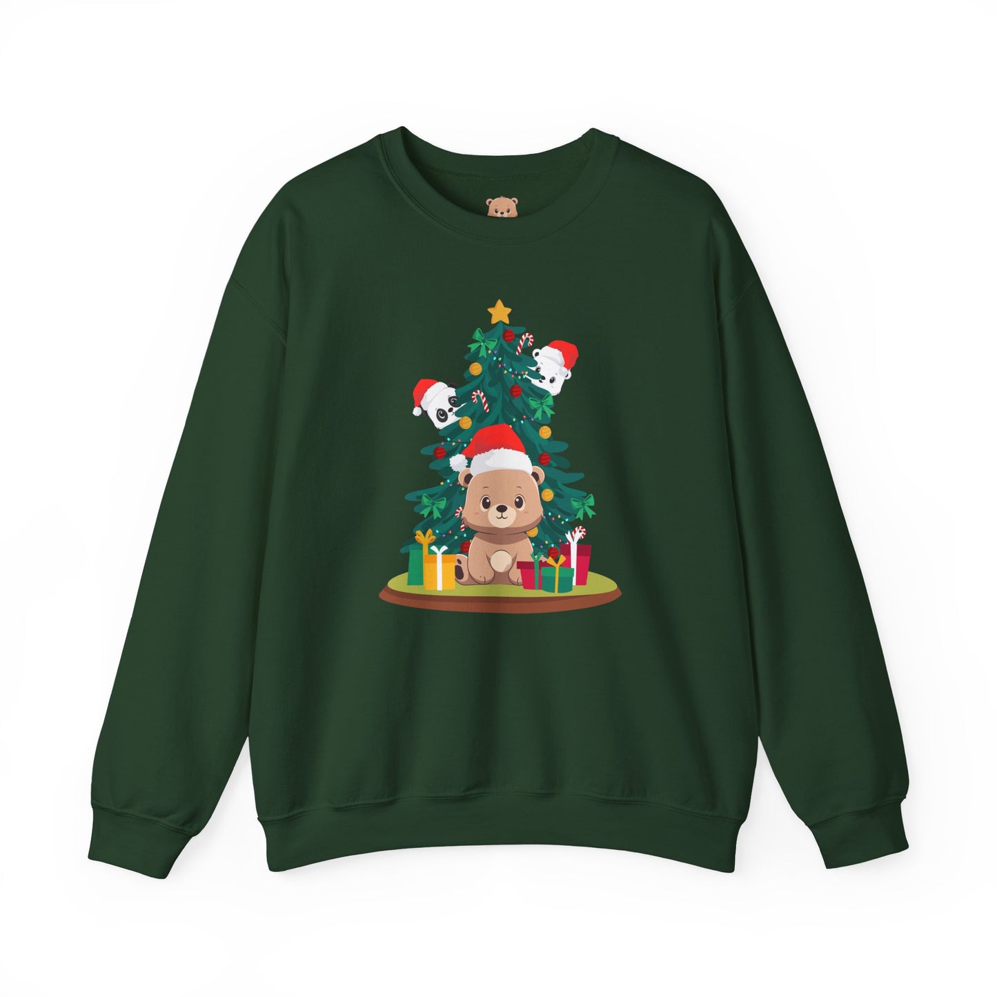 Peek a booo Christmas Santa bears unisex cozy crewneck sweatshirt