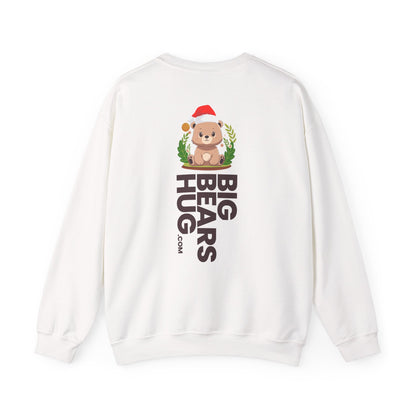 Pancha bear hug (back) Christmas unisex cozy crewneck sweatshirt