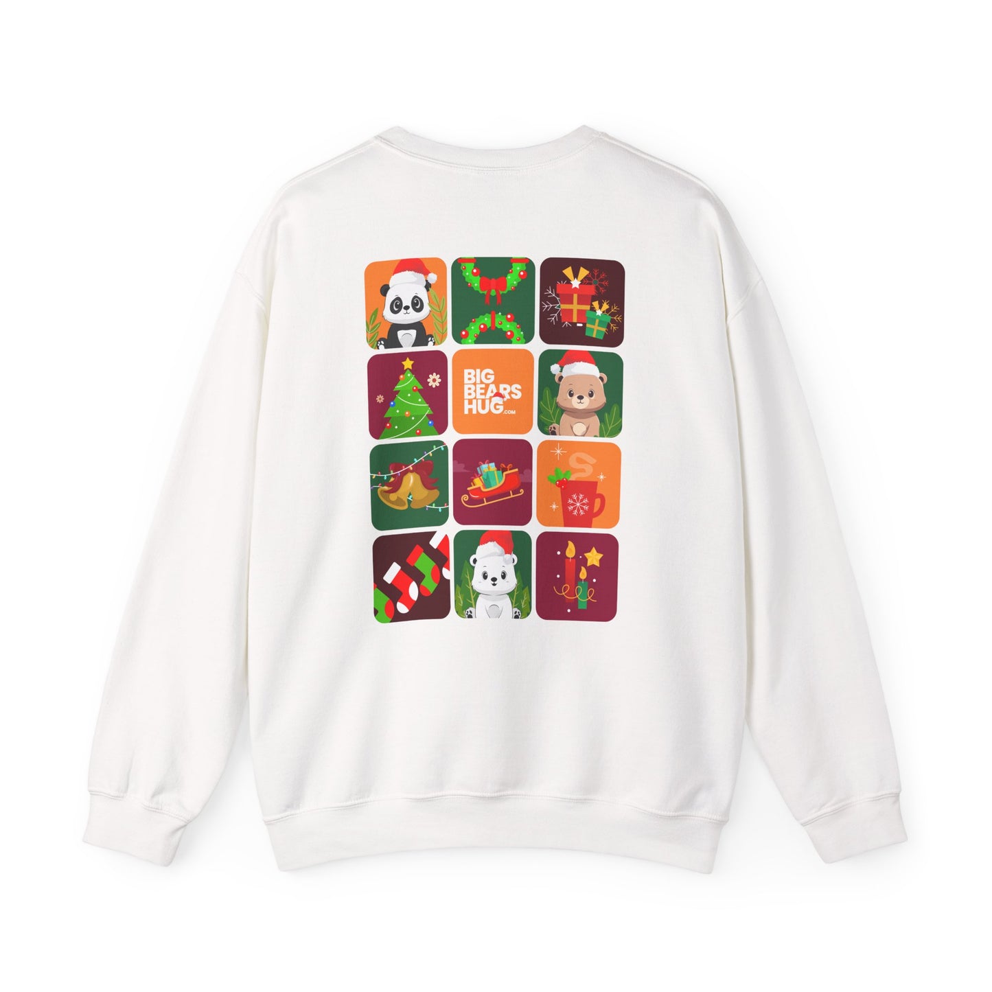 Bear hug Christmas grid (back) unisex crewneck sweatshirt