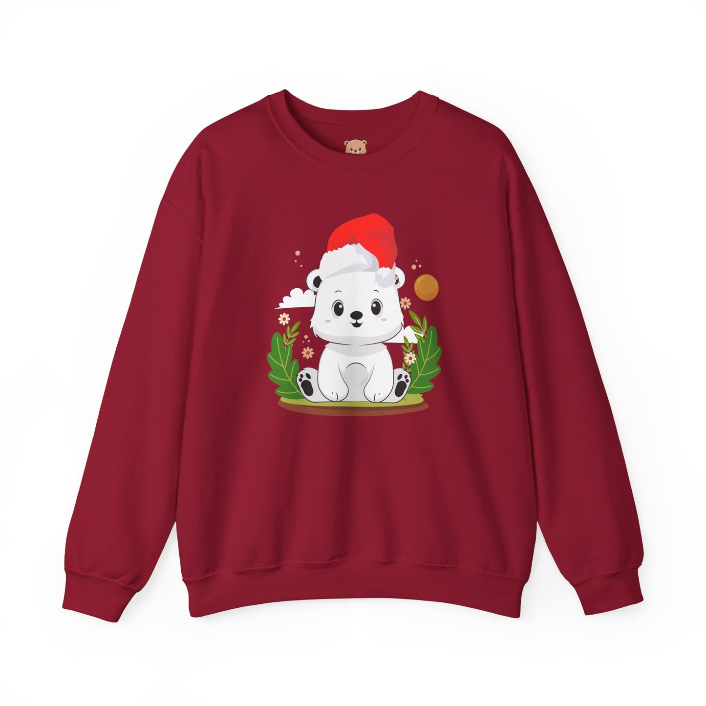 Snojo bear hug (front) Christmas unisex cozy crewneck sweatshirt