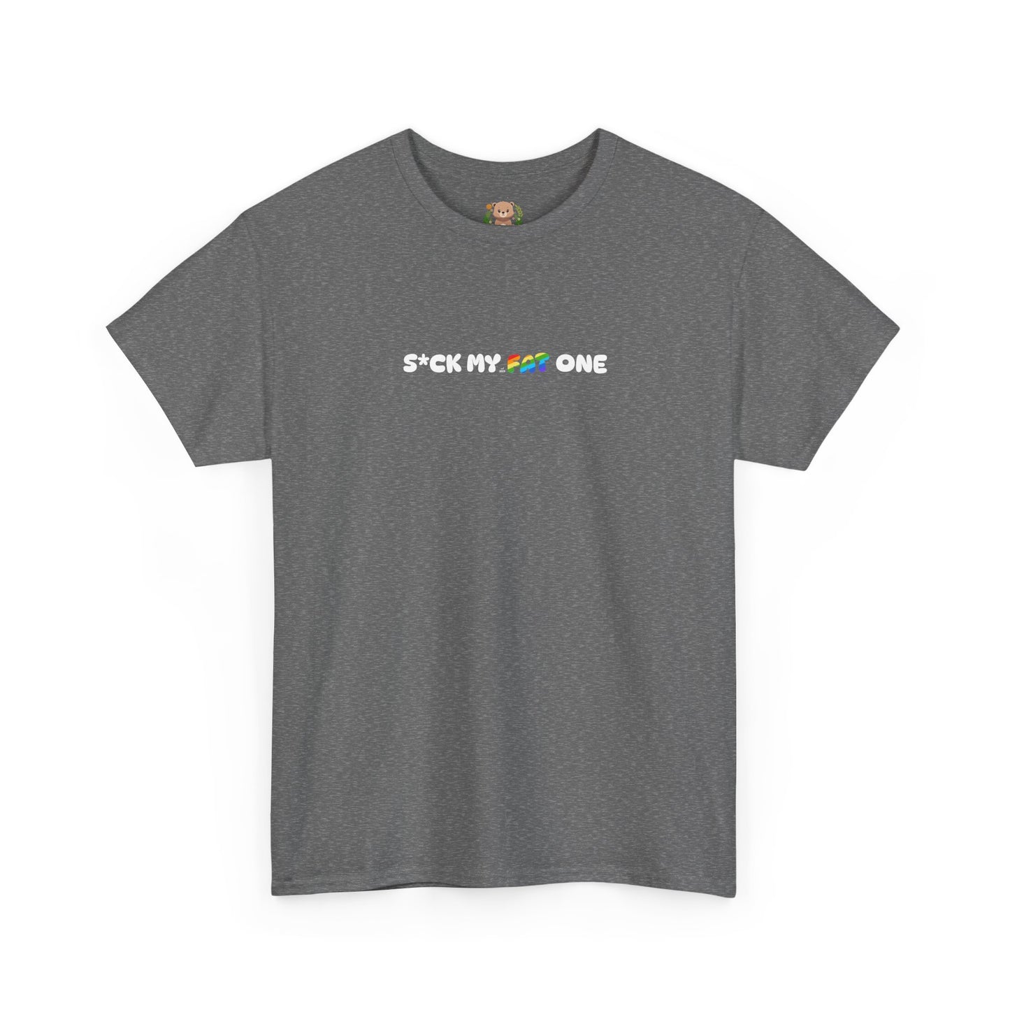 Suck my fat one rainbow mini (front) unisex crewneck t-shirt