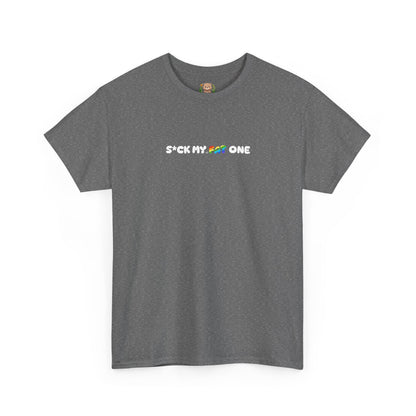 Suck my fat one rainbow mini (front) unisex crewneck t-shirt