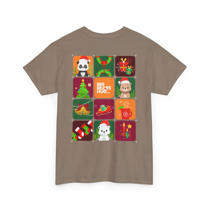 Bear hug Christmas grid (back) unisex crewneck t-shirt