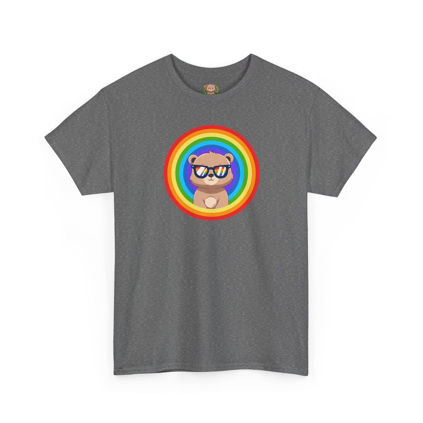 Rainbow Pancha bear rings (front) unisex crewneck t-shirt
