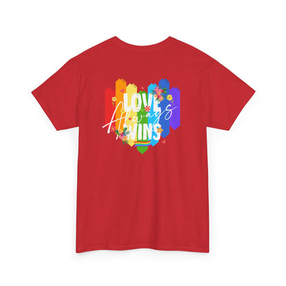 Love always wins rainbow (back) unisex crewneck t-shirt