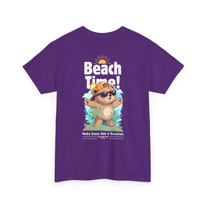 Beach time with Pancha (back) unisex crewneck t-shirt