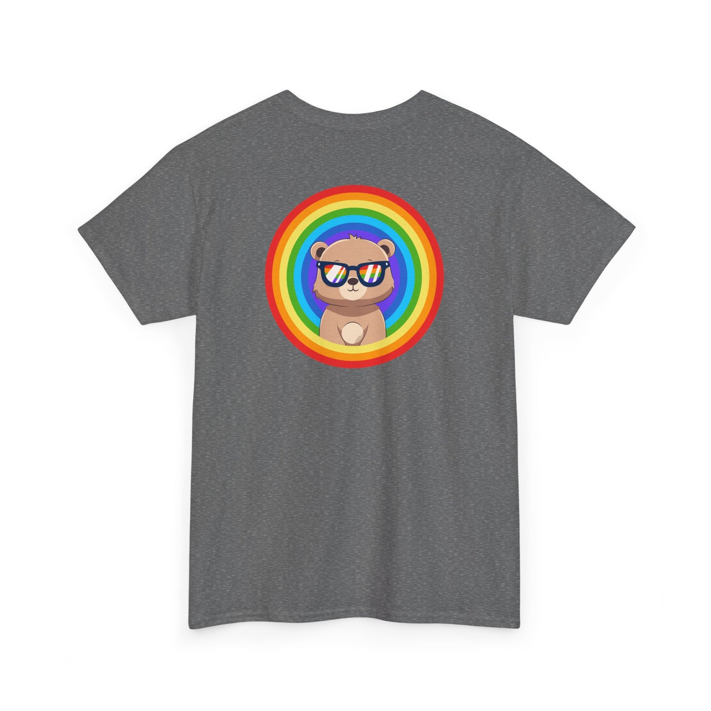 Rainbow Pancha bear rings (back) unisex crewneck t-shirt