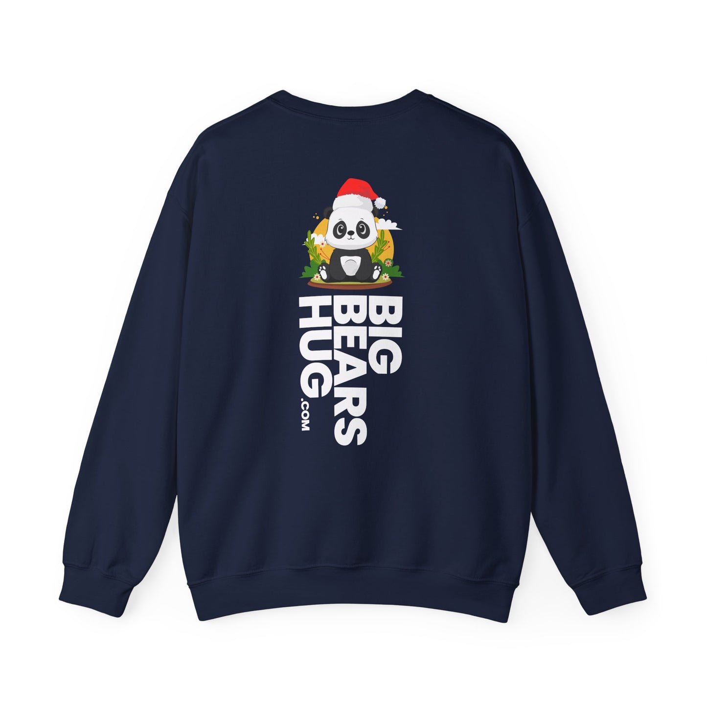 Macho bear hug (back) Christmas unisex cozy crewneck sweatshirt