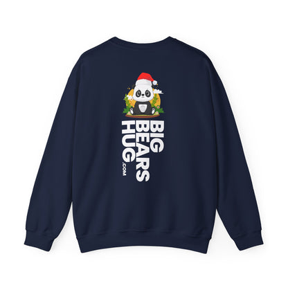 Macho bear hug (back) Christmas unisex cozy crewneck sweatshirt