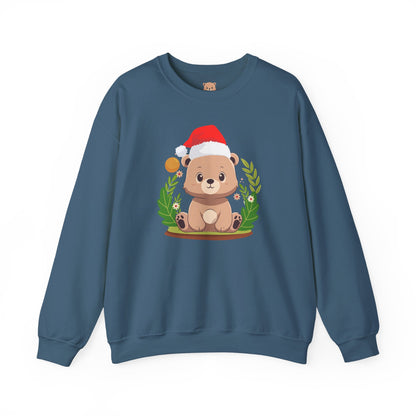 Pancha bear hug (front) Christmas unisex cozy crewneck sweatshirt