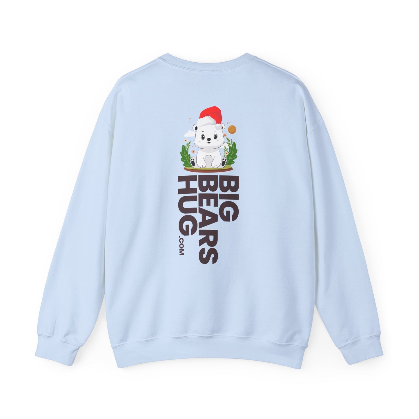 Snojo bear hug (back) Christmas unisex cozy crewneck sweatshirt