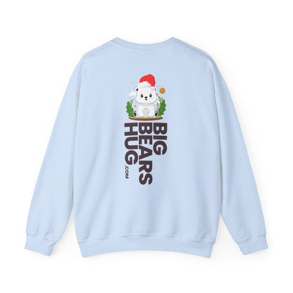 Snojo bear hug (back) Christmas unisex cozy crewneck sweatshirt