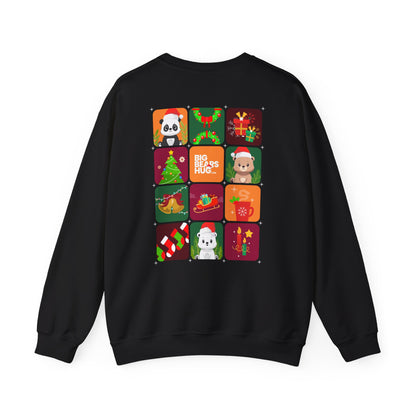 Bear hug Christmas grid (back) unisex crewneck sweatshirt
