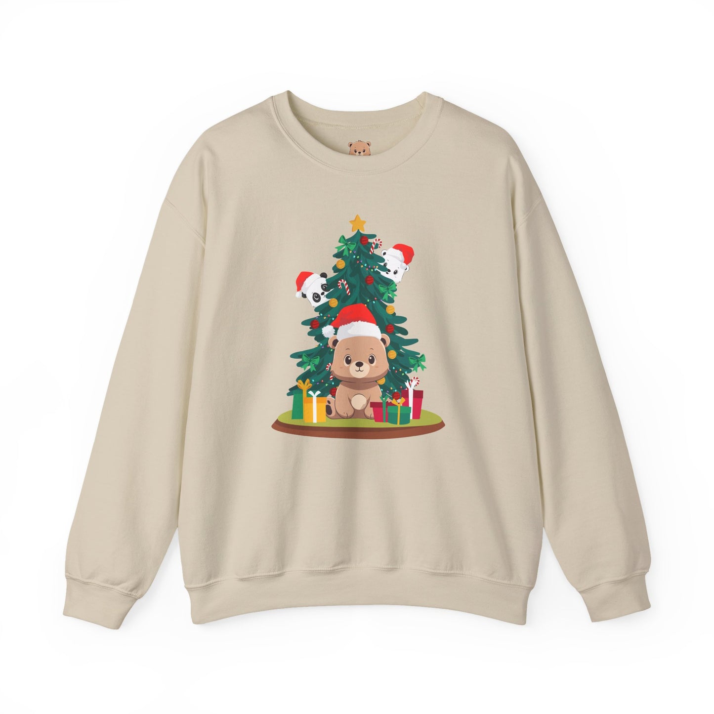 Peek a booo Christmas Santa bears unisex cozy crewneck sweatshirt