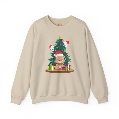 Peek a booo Christmas Santa bears unisex cozy crewneck sweatshirt