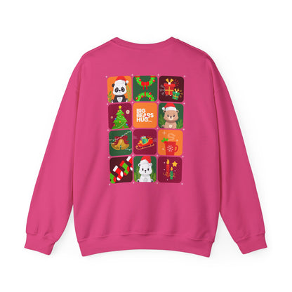 Bear hug Christmas grid (back) unisex crewneck sweatshirt