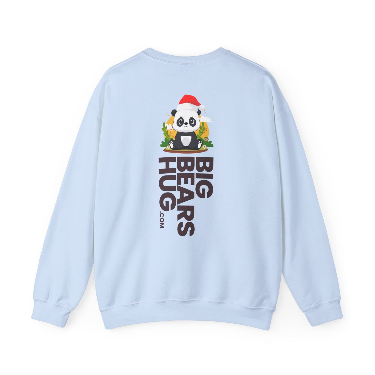 Macho bear hug (back) Christmas unisex cozy crewneck sweatshirt