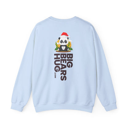 Macho bear hug (back) Christmas unisex cozy crewneck sweatshirt