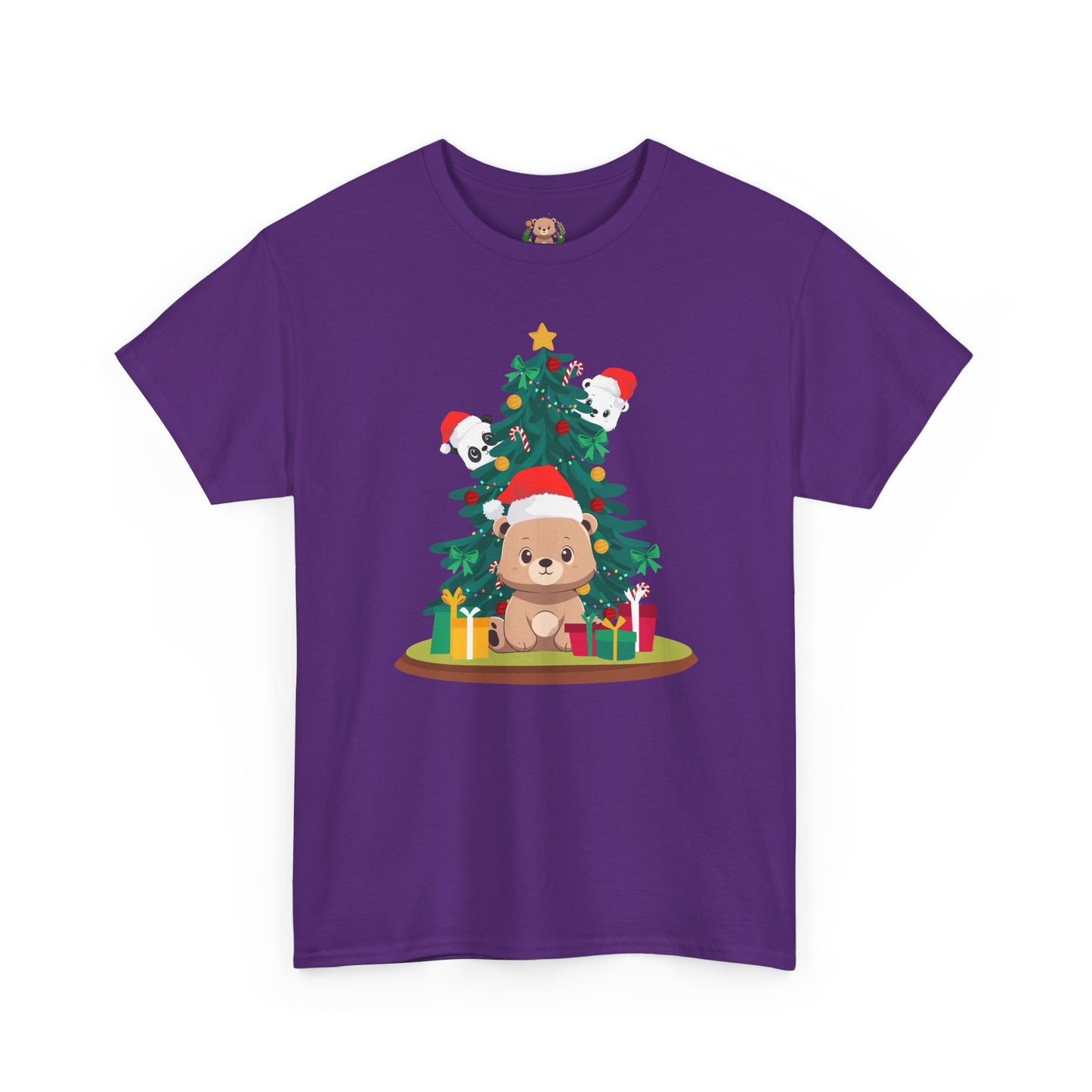 Peek a booo Christmas Santa bears (front) unisex crewneck t-shirt