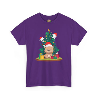 Peek a booo Christmas Santa bears (front) unisex crewneck t-shirt