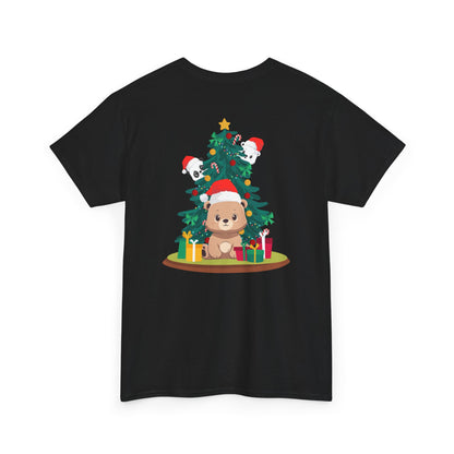 Peek a booo Christmas Santa bears (back) unisex crewneck t-shirt