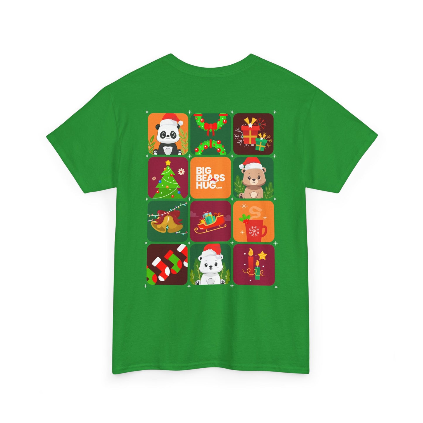 Bear hug Christmas grid (back) unisex crewneck t-shirt