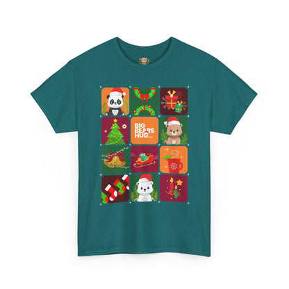 Bear hug Christmas grid (front) unisex crewneck t-shirt