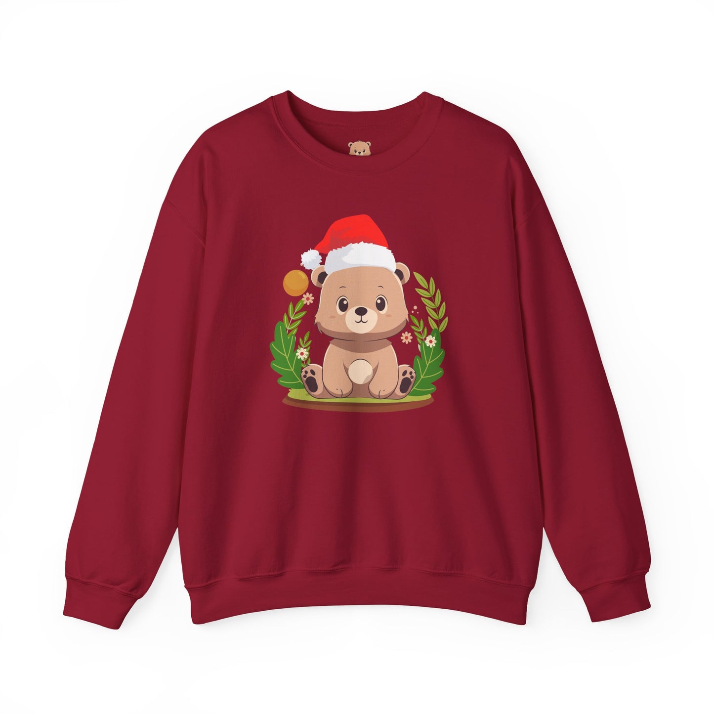 Pancha bear hug (front) Christmas unisex cozy crewneck sweatshirt