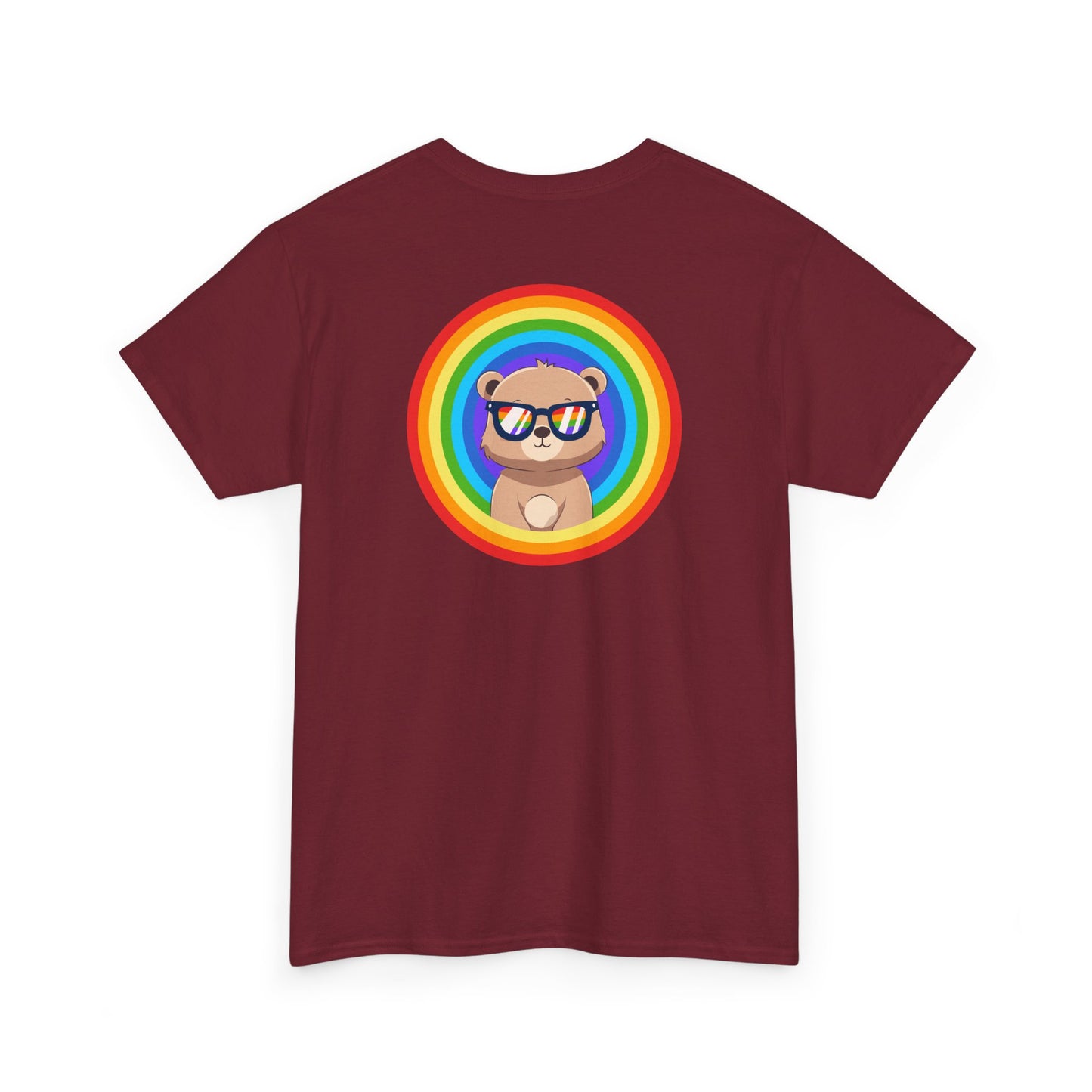 Rainbow Pancha bear rings (back) unisex crewneck t-shirt