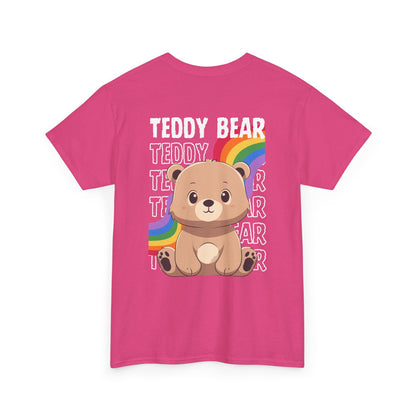 Teddy bear rainbow pancha (back) unisex crewneck t-shirt