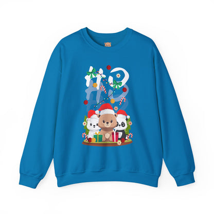Ho Ho Ho Christmas bears (front) unisex cozy crewneck sweatshirt