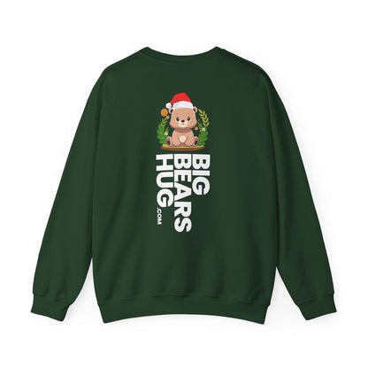 Pancha bear hug (back) Christmas unisex cozy crewneck sweatshirt