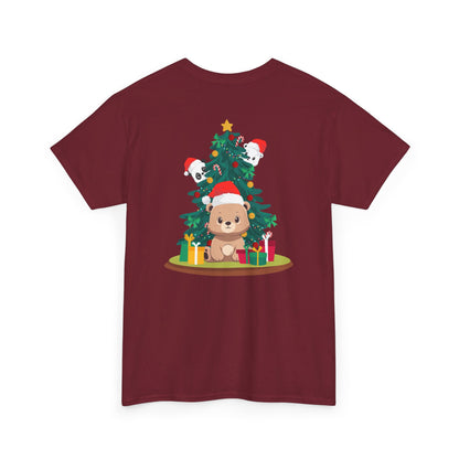Peek a booo Christmas Santa bears (back) unisex crewneck t-shirt