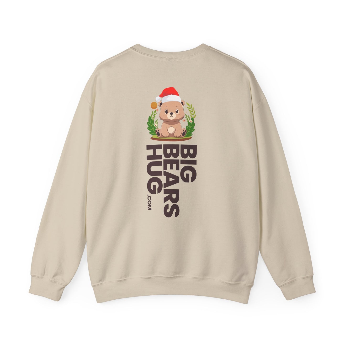 Pancha bear hug (back) Christmas unisex cozy crewneck sweatshirt