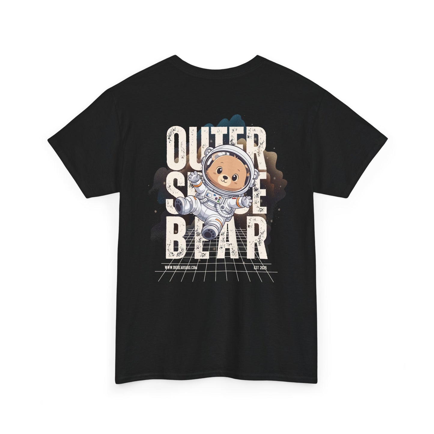 Outer space bear (back) unisex crewneck t-shirt