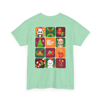 Bear hug Christmas grid (back) unisex crewneck t-shirt